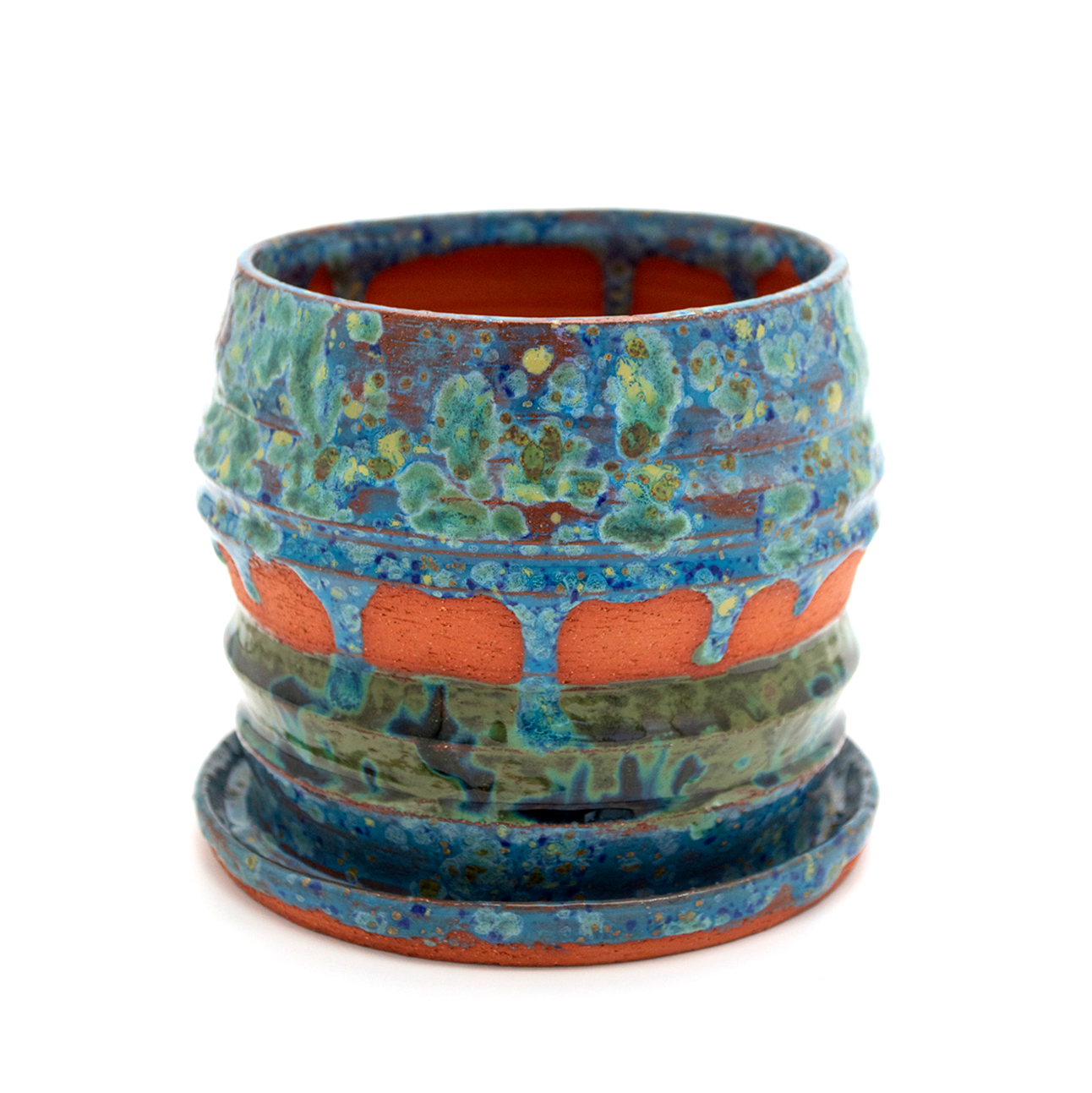 Blue Grass Terracotta Planter